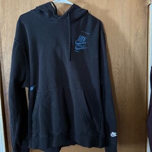 Nike Men's Black and Blue Hoodie